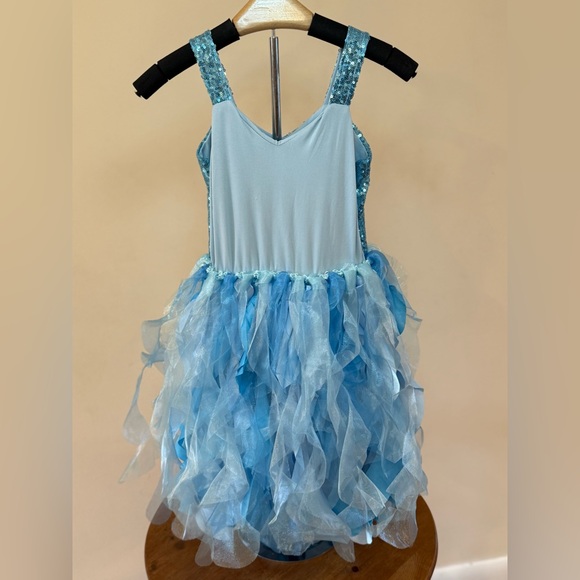 Blue Tutu Dress, Sparkly Sequin, Tulle Dress For Girls (Size 6) - Picture 6 of 8